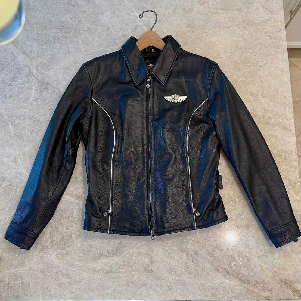 Harley Davidson Womans Medium 100 Year Anniversary Vintage Leather Jacket